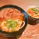 黒毛和牛肉うどん+ミニカツ丼セット（釜喜利うどん）