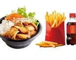チキンケバブ丼 セットChicken Kebab Rice Bowl set（Masr kebab 町田店）