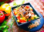 スパイスチキンのグレインズライスボウルサラダ(Grains rice bowl salad グリーングレインブレイン)
