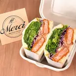 【ボリューム満点】エビカツサンド-特製トマトタルタルソース-（サンドイッチのお店 merci東大阪永和店）