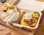 ボロネーゼチーズオムライス×ハニーマスタードチキンブリトー（goody goody麻生店）