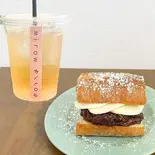 あんこと発酵バニラバターのミニサンドとドリンクのセット（Mirow -サンドイッチとお菓子とお飲みもの-）