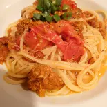 生ウニとフレッシュトマトのマキアート「スパゲッティ」（トラットリア コロッセオ 中目黒）