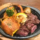 ひげMANZOKUプレート（ステーキハンバーグひげ南6条店）