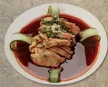 蒸し鶏肉たれ(萬福菜館)