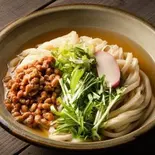 冷やし納豆うどん cold udon with natto（うどん幸波）