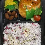 豆腐ハンバーグゆかり弁当(甘酢たれ)（Omusubi Teshima）
