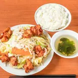 肉野菜炒め定食 ポン酢味 Meat ＆ Vegetable Stir-Fry Set Meal (Ponzu Sauce Flavor)（肉野菜炒めベジ郎 なんば店）