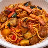 ベーコン・グリル野菜のぺぺロンチーノ(ポタポタcafe)