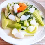 イカと青梗菜炒め【鱿鱼炒青梗菜】(中華料理 聚楽園)