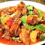 新疆風鶏ジャガイモ炒め定食(台湾無骨香脆鶏柳)