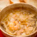 海老とキノコのアヒージョ Shrimp and mushroom ajillo（【おうちDE本格イタリアン】La Promessa）