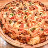 シークケバブピザM-25cm Seekh Kebab Pizza M- 25cm（PIKEBA Halal Cafe ＆ Restaurant）