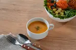 ヘルシー野菜スープ【冷製にんじんポタージュ】Healthy Veggie Soup【Chilled Carrot Potage】(鶏胸肉とブロッコリー チキンブラザーズ 恵比寿店 Chicken Brothers Ebisu)