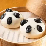 パンダ蒸饅頭 2個入り (こし餡)（龍福小籠堂）