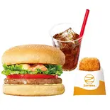 【モーニングセット】モーニングマフィン Sausage Muffin with Tomato ＆ Lettuce Set（ゼッテリア ZETTERIA 福岡新天町店）