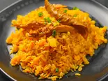 ホルモン四川風チャーハン/肥肠炒饭（楽山楽・甘皮鴨専門店）