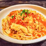 トマト玉子汁なし手打ち麺(西红市鸡蛋手擀面)（名品お粥）