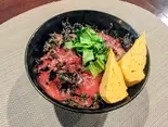漬けまぐろと厚焼き玉子のり弁丼(まかない海鮮丼とアテ巻寿司わいず)