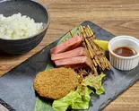 極厚牛タン＆和牛メンチカツセット（溶岩焼きグリルと世界のワイン 肉助）