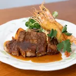 ポークジンジャー＆有頭エビフライ2本（洋食 ゆう）