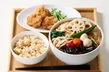 黒酢ダレから揚げの麻辣湯定食 Black Vinegar Fried Chicken Malatang Set Meal（【極太春雨＆薬膳スープ】玉香麻辣湯(ユイシャン) 三田店）