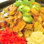 ソース・イカ焼きそば Squid fried Noodles（お好み焼 焼きそば 鉄板焼き もず OKONOMIYAKI MOZU）