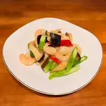 清炒虾仁/エビのさっぱり塩味炒め(天山見・西北本場料理店・刀削麺(HalalaFood))