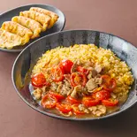 トマト【豚盛】あんかけチャーハン 揚げ餃子(5個)セット（チャーハン 皇王 上目黒店）