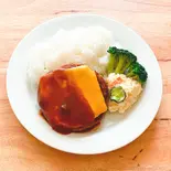 【ライスセット】濃厚チーズのハンバーグRich Cheese Hamburger Steak Rice Set(ハンバーグ専門店 | おかわりハンバーグ 新御茶ノ水駅前店)