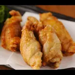鶏皮ギョーザ（麺ダブルが無料 →大盛太麺ソース焼きそば 太陽の手）