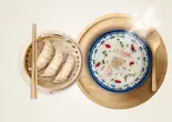 「豚の蒸し餃子」+「真鯛粥」<熊本產> セット（3米3下北沢店-お粥と点心専門店）
