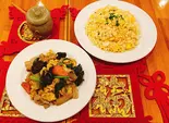 卵チャーハンと豚肉卵キクラゲ炒めセット（福餃子）
