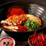 【旨辛】甘辛牛肉汁なし担担うどん（辛い料理たくさん。旨辛・激辛・鬼辛・刺し辛。 Scoville lab 新中野店）