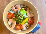 【冷製サラダ仕立て】イタリアン海老バジルの蕎麦パスタ（スナフキッチン）