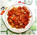 ウィンナー甘口炒め 소세지야채볶음 Stir-fried Sausage Vegetable(韓国料理ナジミキンパ)