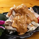 バンバンジー  Steamed chicken with cold sesame sauce（けむり屋 なんば2号店）