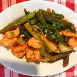 プランアスパラ炒め Prawn & Asparagus Stir-Fry(インド料理 スワガット 富士見ヶ丘店)