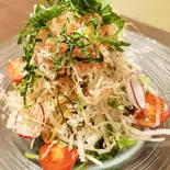 大根と水菜のパリパリサラダ青じそドレッシング（うまいものDining 我流）