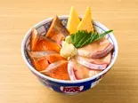 サーモンとブリの漬け丼（磯丸水産 千葉中央駅前店）