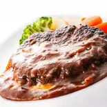 牛ハンバーグステーキ 特製ソース 180g（おきらく食堂 イセザキ店Okirakushokudou Isezakiten）