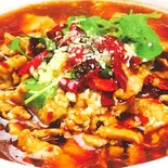 牛肉激辛煮/Poached sliced beef in hot chili oil(中華料理 龍門)