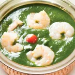 ほうれん草海老カレー/Sag Ebi Curry（南インドエスニックレストランエローラパレス洗足池）