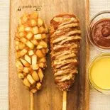モッツァレラ＆ソーセージハットグ 반반핫도그 Half corn dog（マンギョン食堂 0704）