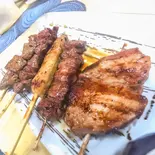 おまかせ串5本盛り(たれ)(宮原酒場もつ焼エビス参)