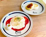 クワトロチーズオムライスブリュレパンケーキセット（eggg cafe 国分寺店）