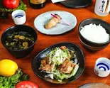 鶏唐揚の和風セット Fried Chicken Set（THEやきとり喜作）