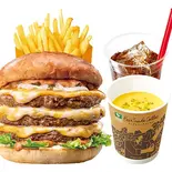 【ディナーセット】トリプル絶品チーズバーガー Triple ZEPPIN（Supreme） Cheeseburger Dinner Set（ゼッテリア ZETTERIA 福岡新天町店）