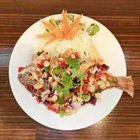74.揚げ魚の甘酢がけ（タイ国料理ベンジャロン）