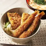 ぷりっぷり海老フライ(2本)とタレカツ丼と選べるミニ讃岐うどんセット（丼ぶりとうどん つるや 東葛西店）